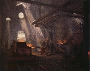 Fernand cormon An Iron Forge Sweden oil painting artist